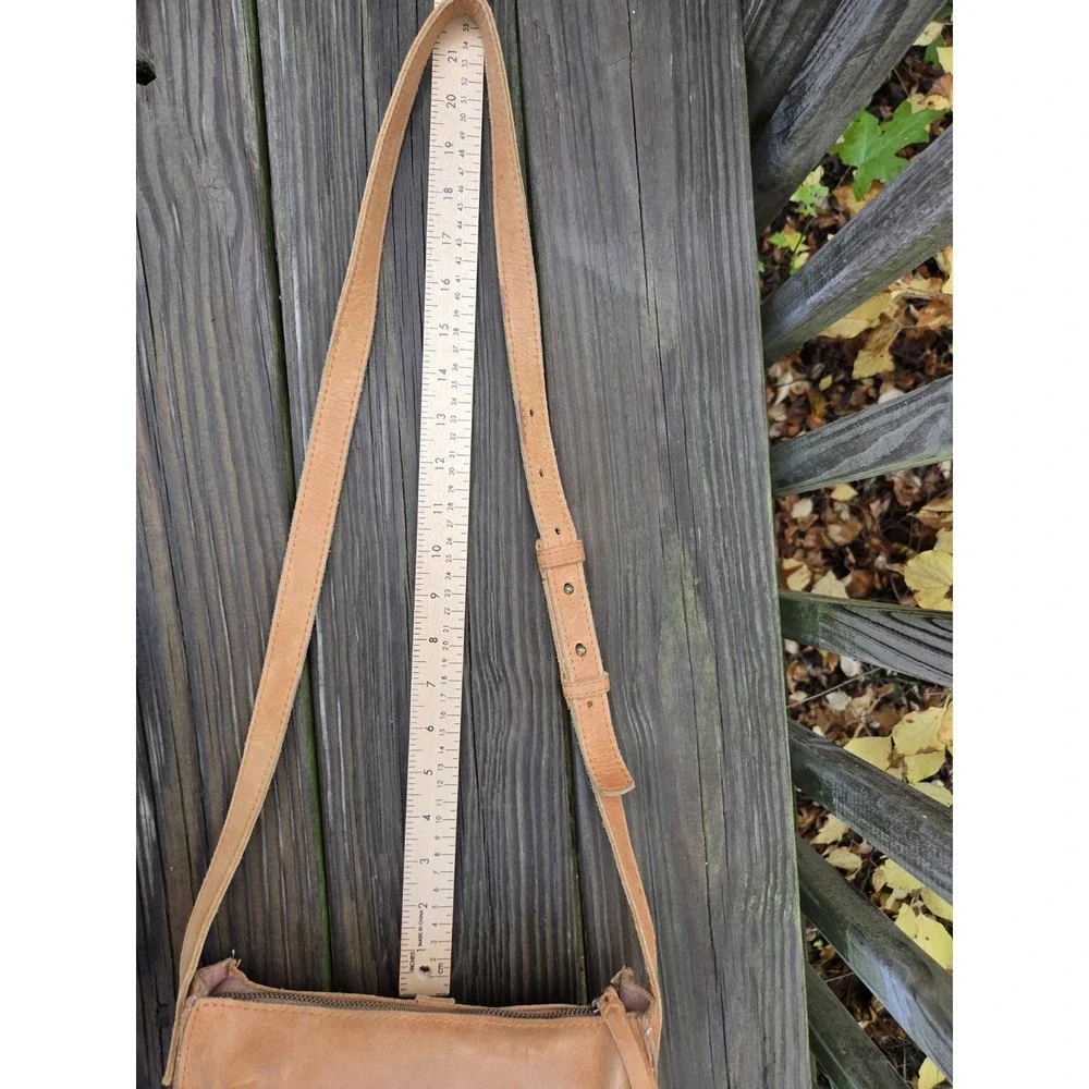 Able Crossbody Bag Leather Camel Distressed Purse Handmade‎